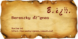Bereszky Ágnes névjegykártya